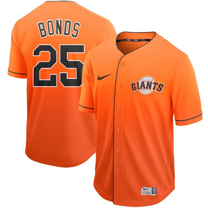 Men San Francisco Giants #25 Bonds Orange Nike Fade MLB Jersey